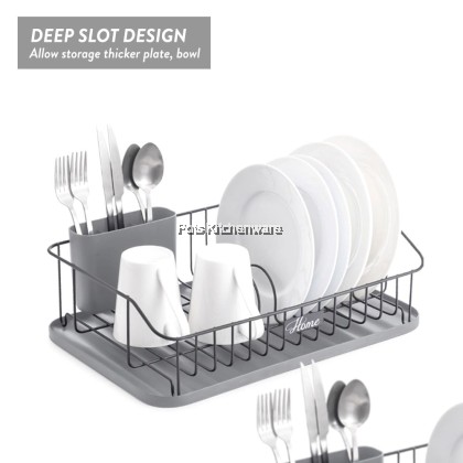 ELIANWARE Kitchen Storage Dish Rack Drainer with Tray Rak Pinggan 碗碟收纳架 E9511