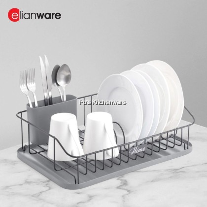 ELIANWARE Kitchen Storage Dish Rack Drainer with Tray Rak Pinggan 碗碟收纳架 E9511