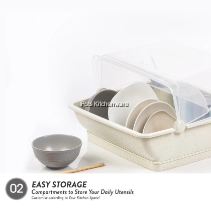 Dish Drainer With Cover Rak Pinggan Dengan Penutup有盖盘架 PEL-E288