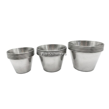 Stainless Steel Deep Sauce Cup Condiment Sauce Dipping Cup 6pc-Set Bekas Sos 不锈钢蘸料杯 - MAV8CM Stainless Steel Deep Sauce Cup Condiment Sauce Dipping Cup 6pc-Set Bekas Sos 不锈钢蘸料杯 - MAV8CM