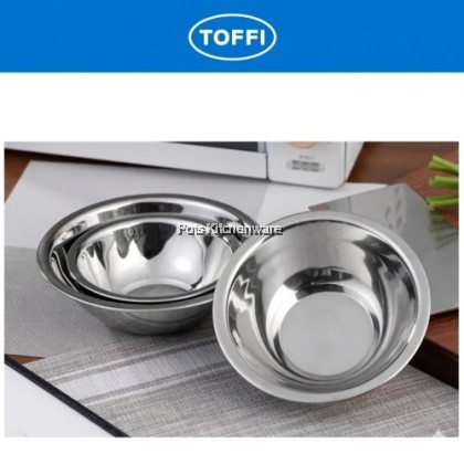TOFFI Stainless Steel Mixing Bowl for Salad Mangkuk Adunan Besi Keluli Tahan Karat (12/14/16/18/20/22cm)不锈钢沙拉盆-K6900M