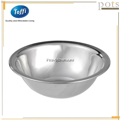 TOFFI Stainless Steel Mixing Bowl for Salad Mangkuk Adunan Besi Keluli Tahan Karat (12/14/16/18/20/22cm)不锈钢沙拉盆-K6900M