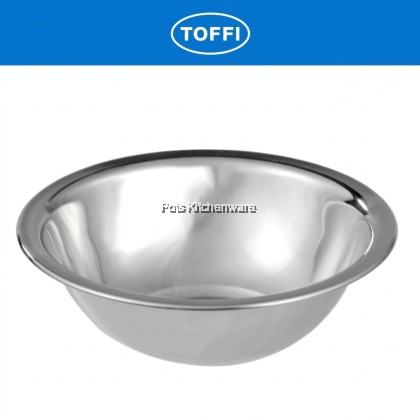 TOFFI Stainless Steel Mixing Bowl for Salad Mangkuk Adunan Besi Keluli Tahan Karat (12/14/16/18/20/22cm)不锈钢沙拉盆-K6900M