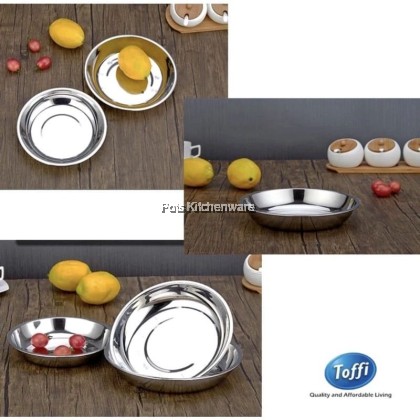 2pcs Toffi Classic Stainless Steel Rice Plate Dish Plate Besi Pinggan Nasi Makanan 不锈钢饭盘子 - K4700M 2pcs Toffi Classic Stainless Steel Rice Plate Dish Plate Besi Pinggan Nasi Makanan 不锈钢饭盘子 - K4700M