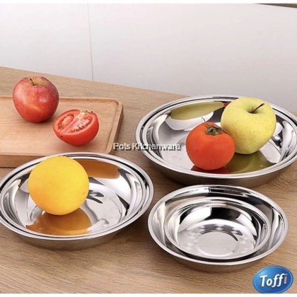 2pcs Toffi Classic Stainless Steel Rice Plate Dish Plate Besi Pinggan Nasi Makanan 不锈钢饭盘子 - K4700M 2pcs Toffi Classic Stainless Steel Rice Plate Dish Plate Besi Pinggan Nasi Makanan 不锈钢饭盘子 - K4700M