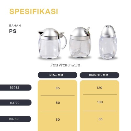 PS/PC Condiment Bottle Spices Pepper Spices Sauce Container Food Storage Transparent Bottle Botol Perencah Rempah 胡椒盐酱油罐-B3500