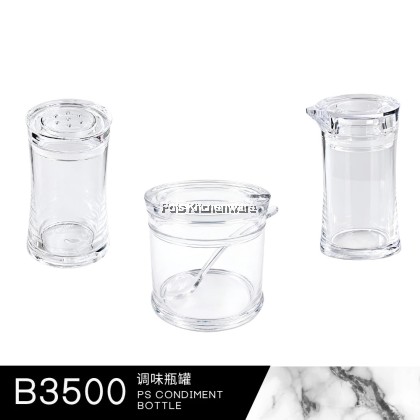 PS/PC Condiment Bottle Spices Pepper Spices Sauce Container Food Storage Transparent Bottle Botol Perencah Rempah 胡椒盐酱油罐-B3500