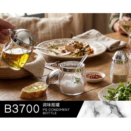 PS/PC Condiment Bottle Spices Pepper Spices Sauce Container Food Storage Transparent Bottle Botol Perencah Rempah 胡椒盐酱油罐-B3500