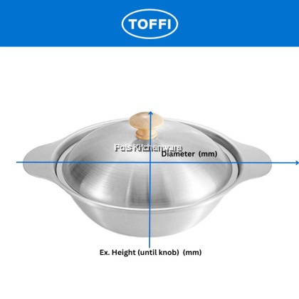 Toffi Stainless Steel Induction Pot with Lid 18cm/21cm/24cm Hot Pot Soup Cooking Pot Periuk Steamboat Shabu Shabu火锅锅