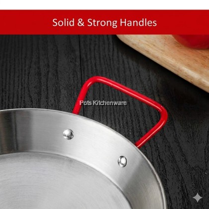 Stainless Steel Paella Pan/ Seafood Hot Pot / Kuali Memasak Seafood 20/24/28/32cm西班牙海鲜饭锅S00-C0920M