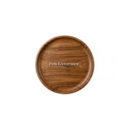Natural Sapele Wood Round Serving Plate Tray Dulang Bulat Kayu Semula Jadi 实木圆形托盘-W00-B902060M