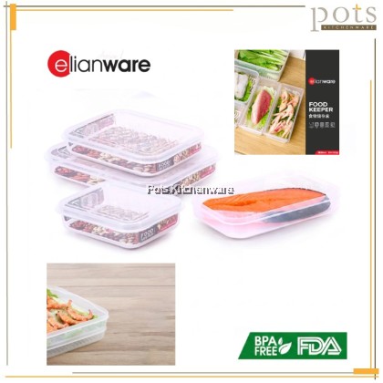 Elianware BPA Free Transparent Fridge Freezer Food Containers Bekas Makanan食品容器-PEL-1490M