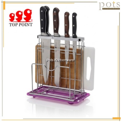 TOP POINT Knives & Cutting Board Holder Rack Rak Pisau dan Papan Pemotong菜板架 S00-9008