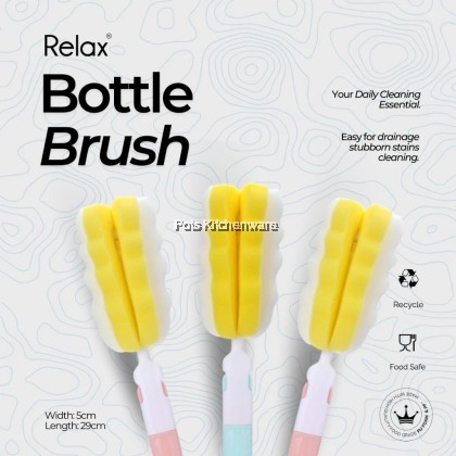 RELAX 29cm Cleaning Brush For Milk & Water Bottles Daily Cleaning Essentials Berus Pencuci Botol Susu奶瓶刷-PRL-S9029M
