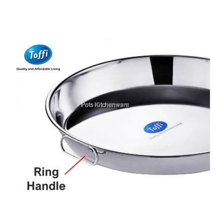 TOFFI Stainless Steel Round Baking Dish Tray Loyang Cetek Bulat不锈钢圆形钢烤盘-STF-K0500M