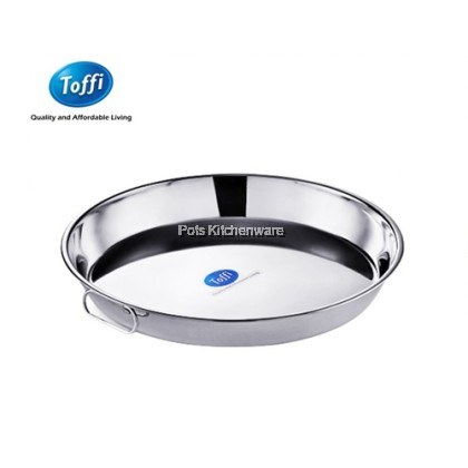 TOFFI Stainless Steel Round Baking Dish Tray Loyang Cetek Bulat不锈钢圆形钢烤盘-STF-K0500M