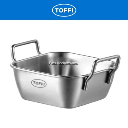 TOFFI Stainless Steel Kadai Sauce, Curry Rectangle & Square Bekas Kadai Kari不锈钢小方锅  -B6400M