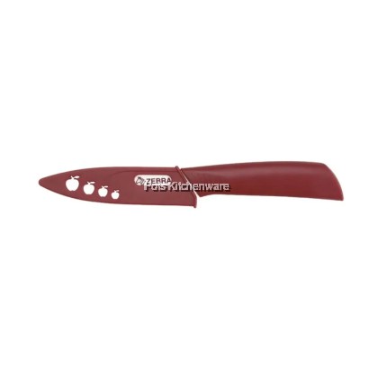 100% Original Zebra Red Handle Ceramic/Stainless Steel Fruit Knife with Sheath Pisau Buah水果刀-SZB-Z990670M