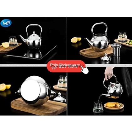 TOFFI Stainless Steel 1.2L/ 2L Kettle Coffee Tea Pot + Strainer Teko Keluli Tahan Karat Teko + Penapis 不锈钢茶壶咖啡壶-D1800M TOFFI Stainless Steel 1.2L/ 2L Kettle Coffee Tea Pot + Strainer Teko Keluli Tahan Karat Teko + Penapis 不锈钢茶壶咖啡壶-D1800M