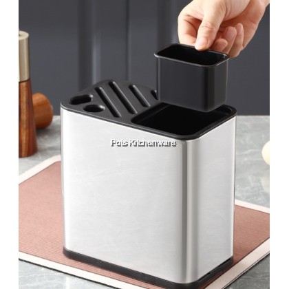 High Quality Stainless Steel Knife Tool Holder Rak Pisau 不锈钢刀架-S00-B6825 High Quality Stainless Steel Knife Tool Holder Rak Pisau 不锈钢刀架-S00-B6825