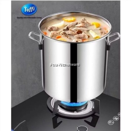 Toffi Stainless Steel Stock Pot Saucepot Periuk Sup Sandwich Bottom for Gas Cooker 不锈钢汤桶 20/25/30/35cm-STF-C3220M Toffi Stainless Steel Stock Pot Saucepot Periuk Sup Sandwich Bottom for Gas Cooker 不锈钢汤桶 20/25/30/35cm-STF-C3220M