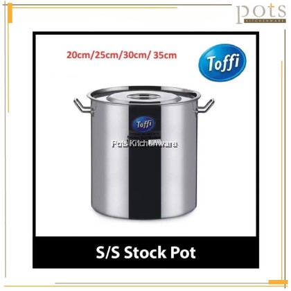 Toffi Stainless Steel Stock Pot Saucepot Periuk Sup Sandwich Bottom for Gas Cooker 不锈钢汤桶 20/25/30/35cm-STF-C3220M Toffi Stainless Steel Stock Pot Saucepot Periuk Sup Sandwich Bottom for Gas Cooker 不锈钢汤桶 20/25/30/35cm-STF-C3220M