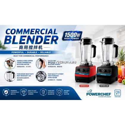 POWERCHEF 1500w Commercial Blender Mesin Pengisar Komersial 商用冰沙机J00-KE1502 POWERCHEF 1500w Commercial Blender Mesin Pengisar Komersial 商用冰沙机J00-KE1502
