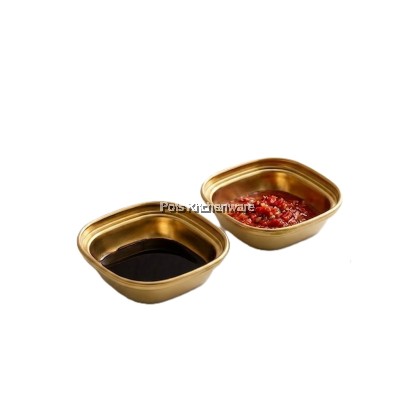 SUS304 Stainless Steel Premium Grade Gold Compartment Sauce Plate Saucer Sos Piring Kecil Pinggan 不锈钢油碟酱油辣椒碟子 - S00-B901000-16