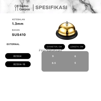 Stainless Steel Silver/Gold Call Bell Service Bell Restaurant Call Bell Loceng Panggilan Keluli Tahan Karat 桌铃B2304