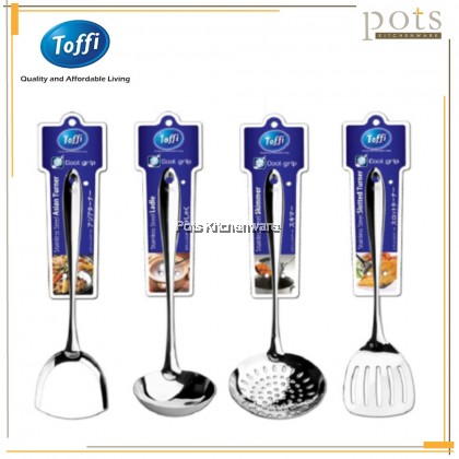 Toffi Stainless Steel Kitchen Utensil Set Spatula Turner Ladle Strainer Drainer Senduk Sudu 不锈钢汤勺锅铲笊篱 - K1100