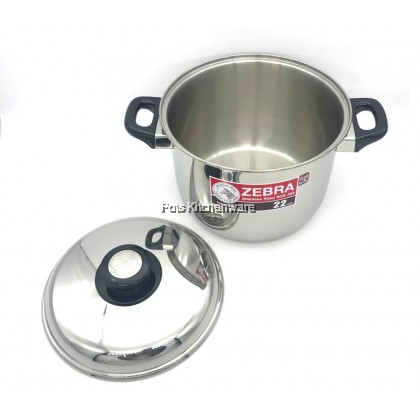 100% Original Zebra Thailand 泰国斑马牌 Stainless Steel 304 High Sauce Pot Periuk Sup Double Ear Soup Pot 不锈钢汤锅 - 160392A