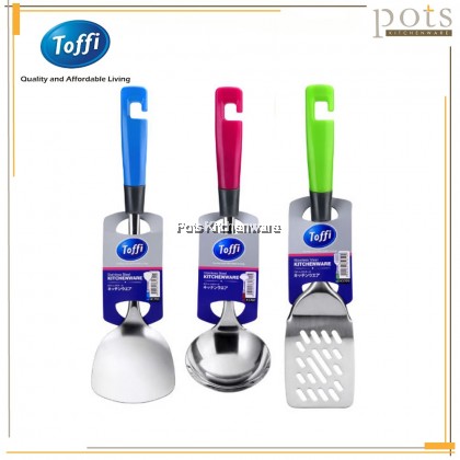 Toffi Stainless Steel Lightweight Heat Resistant Kitchen Utensil Ladle Slotted Turner Senduk Sudip Spatula 不锈钢汤勺铲子锅铲 - K1700