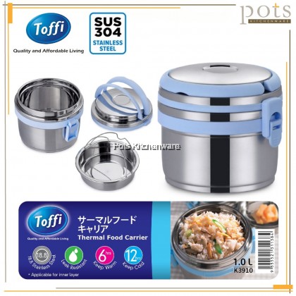 1000ml Toffi Stainless Steel 18.8/SUS304 Thermal Soup Carrier Take Away Thermos Lunch Box Bekas Makanan Tahan Panas 保温餐盒汤锅 - K3910