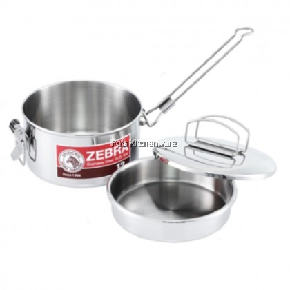 100% Original Zebra Thailand 泰国斑马牌 Stainless Steel SUS304 14cm Round Lunch Box Tiffin with Inner Tray Bekas Makanan - Z152308M