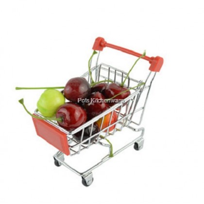Mini Toy Shopping Cart Trolley Holder Fry Food Basket Bread Fries Mesh Basket 迷你玩具炸物食物手推车 - D14450