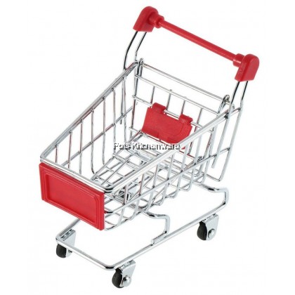 Mini Toy Shopping Cart Trolley Holder Fry Food Basket Bread Fries Mesh Basket 迷你玩具炸物食物手推车 - D14450
