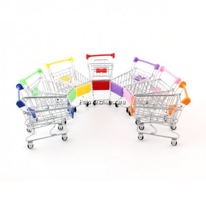 Mini Toy Shopping Cart Trolley Holder Fry Food Basket Bread Fries Mesh Basket 迷你玩具炸物食物手推车 - D14450