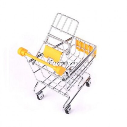 Mini Toy Shopping Cart Trolley Holder Fry Food Basket Bread Fries Mesh Basket 迷你玩具炸物食物手推车 - D14450
