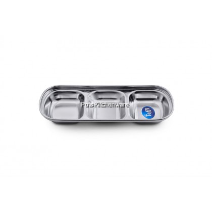 Toffi Compartment Stainless Steel Sauce Plate Saucer Sos Piring Kecil Pinggan 不锈钢油碟酱油辣椒碟子 - K4300