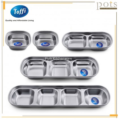 Toffi Compartment Stainless Steel Sauce Plate Saucer Sos Piring Kecil Pinggan 不锈钢油碟酱油辣椒碟子 - K4300
