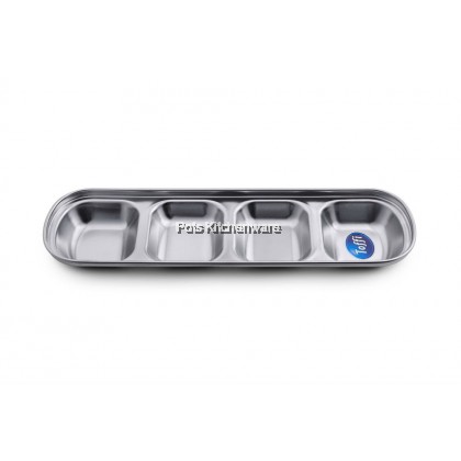 Toffi Compartment Stainless Steel Sauce Plate Saucer Sos Piring Kecil Pinggan 不锈钢油碟酱油辣椒碟子 - K4300