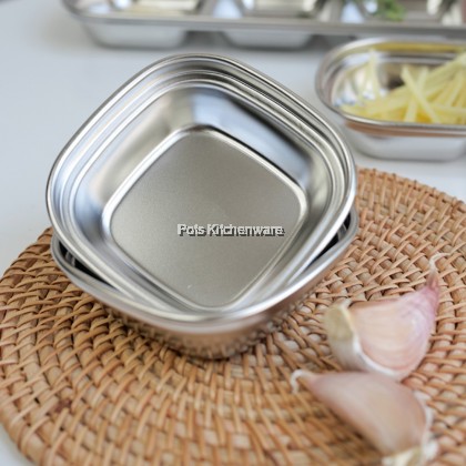 Toffi Compartment Stainless Steel Sauce Plate Saucer Sos Piring Kecil Pinggan 不锈钢油碟酱油辣椒碟子 - K4300