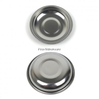 Toffi 3pcs Stainless Steel Sauce Dish Condiment Plate Chili Dim Sum Dish Bekas Sos Bekas Cili 不锈钢味碟酱油碟调味碟 - K4600
