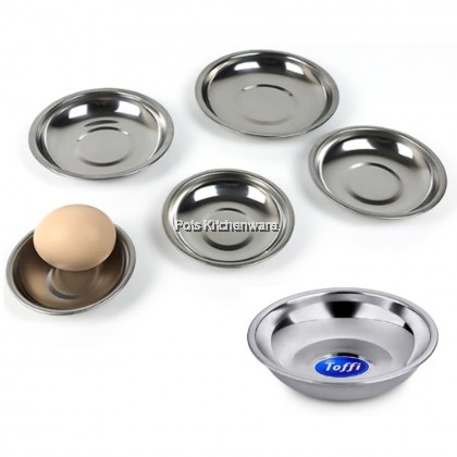 Toffi 3pcs Stainless Steel Sauce Dish Condiment Plate Chili Dim Sum Dish Bekas Sos Bekas Cili 不锈钢味碟酱油碟调味碟 - K4600