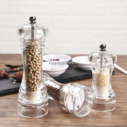 Acrylic Clear Transparent PC Salt Pepper Mill Grinder Manual Pegisar Garam Lada Hitam - B3100 Acrylic Clear Transparent PC Salt Pepper Mill Grinder Manual Pegisar Garam Lada Hitam - B3100