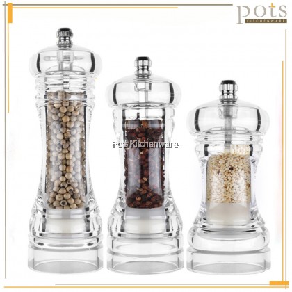 Acrylic Clear Transparent PC Salt Pepper Mill Grinder Manual Pegisar Garam Lada Hitam - B3100 Acrylic Clear Transparent PC Salt Pepper Mill Grinder Manual Pegisar Garam Lada Hitam - B3100