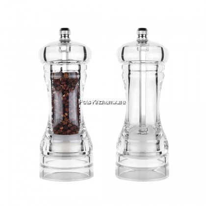 Acrylic Clear Transparent PC Salt Pepper Mill Grinder Manual Pegisar Garam Lada Hitam - B3100 Acrylic Clear Transparent PC Salt Pepper Mill Grinder Manual Pegisar Garam Lada Hitam - B3100