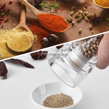 Acrylic Clear Transparent PC Salt Pepper Mill Grinder Manual Pegisar Garam Lada Hitam - B3100 Acrylic Clear Transparent PC Salt Pepper Mill Grinder Manual Pegisar Garam Lada Hitam - B3100