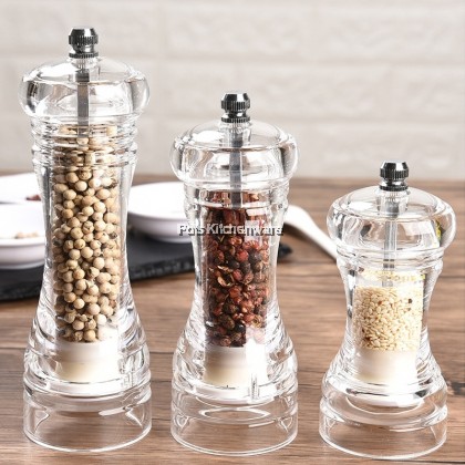 Acrylic Clear Transparent PC Salt Pepper Mill Grinder Manual Pegisar Garam Lada Hitam - B3100 Acrylic Clear Transparent PC Salt Pepper Mill Grinder Manual Pegisar Garam Lada Hitam - B3100