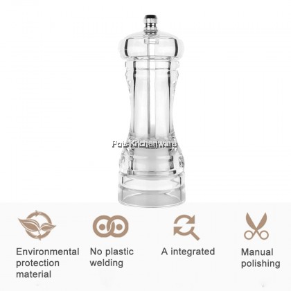 Acrylic Clear Transparent PC Salt Pepper Mill Grinder Manual Pegisar Garam Lada Hitam - B3100 Acrylic Clear Transparent PC Salt Pepper Mill Grinder Manual Pegisar Garam Lada Hitam - B3100